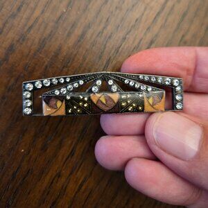 Vintage Art Deco Rhinestone & Enamel Pin